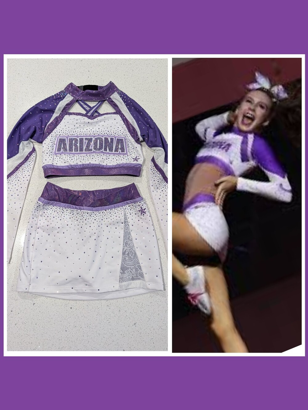 ICONIC Lace ATHLETE WORN ARIZONA Elite Real AllStar Cheerleading Team UNIFORM